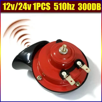 Vehicle Snail Horn 12V/24V Trumpet Air Horn Motorcycle Horn for Trucks Vehicle Horn Electric Snail Waterproof Alarm 120DB