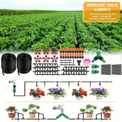 149pcs Ultimate Automatic Garden Irrigation System - Effortless Watering Control with 40M/130ft Drip Hose Kit,
